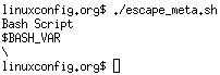 escaping meta characters in bash