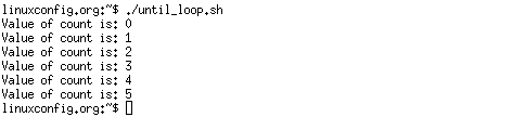 Bash until loop