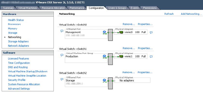 Virtual network configuration