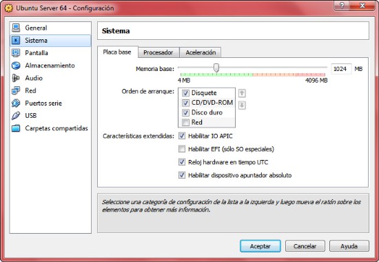 En la sección de configuración deberás ajustar algunos valores, como habilitar la aceleración 3D, de ser posible